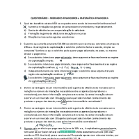 Exercícios  - Matemática financeira