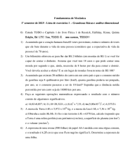 Lista 1 - Grandezas físicas e análise dimensional
