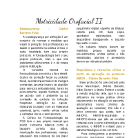 resumo de Motricidade Orofacial II - MBGR