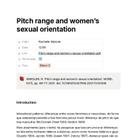 Sociolinguística: Sobre Pitch e orientação sexual