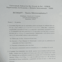 prova 1 microeconomia prof M Griebeler