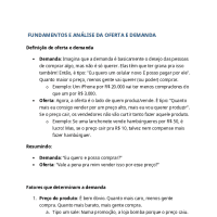 FUNDAMENTOS E ANÁLISE DA OFERTA E DEMANDA