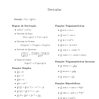 Tabela: derivadas e integrais