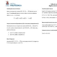 Fórmulas transformações lineares