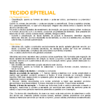 RESUMO TECIDO EPITELIAL 