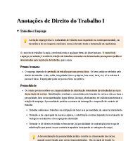 Anotações de Direito do Trabalho I