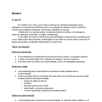 Resumo sobre Biotério